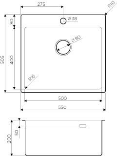 Мойка кухонная Omoikiri Amadare 55-IN нерж.сталь/нержавеющая сталь